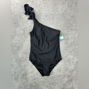 NWT Marina West One Shoulder One Piece Swimsuit Padded UPF 50+ Quick Dry Sz L 10